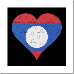 Lao Jigsaw Puzzle Heart Design - Gift for Lao With Laos Roots Posters and Art